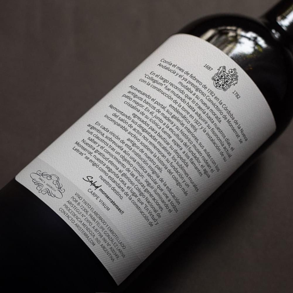 Vino Malbec — dorso